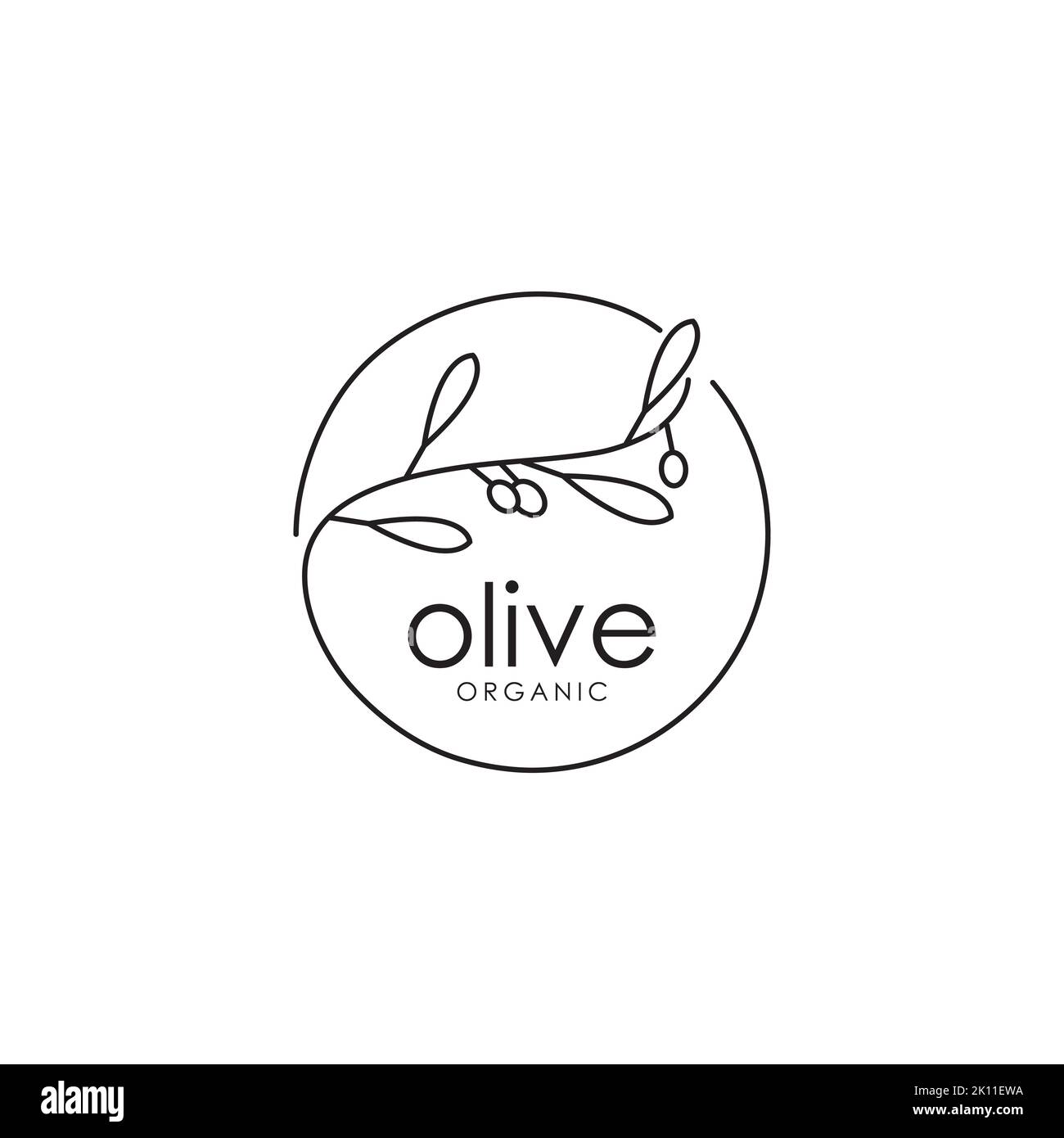 Elegante Designvorlage mit olivfarbenem Logo. Bio Olive Logo Design Unternehmen Stock Vektor