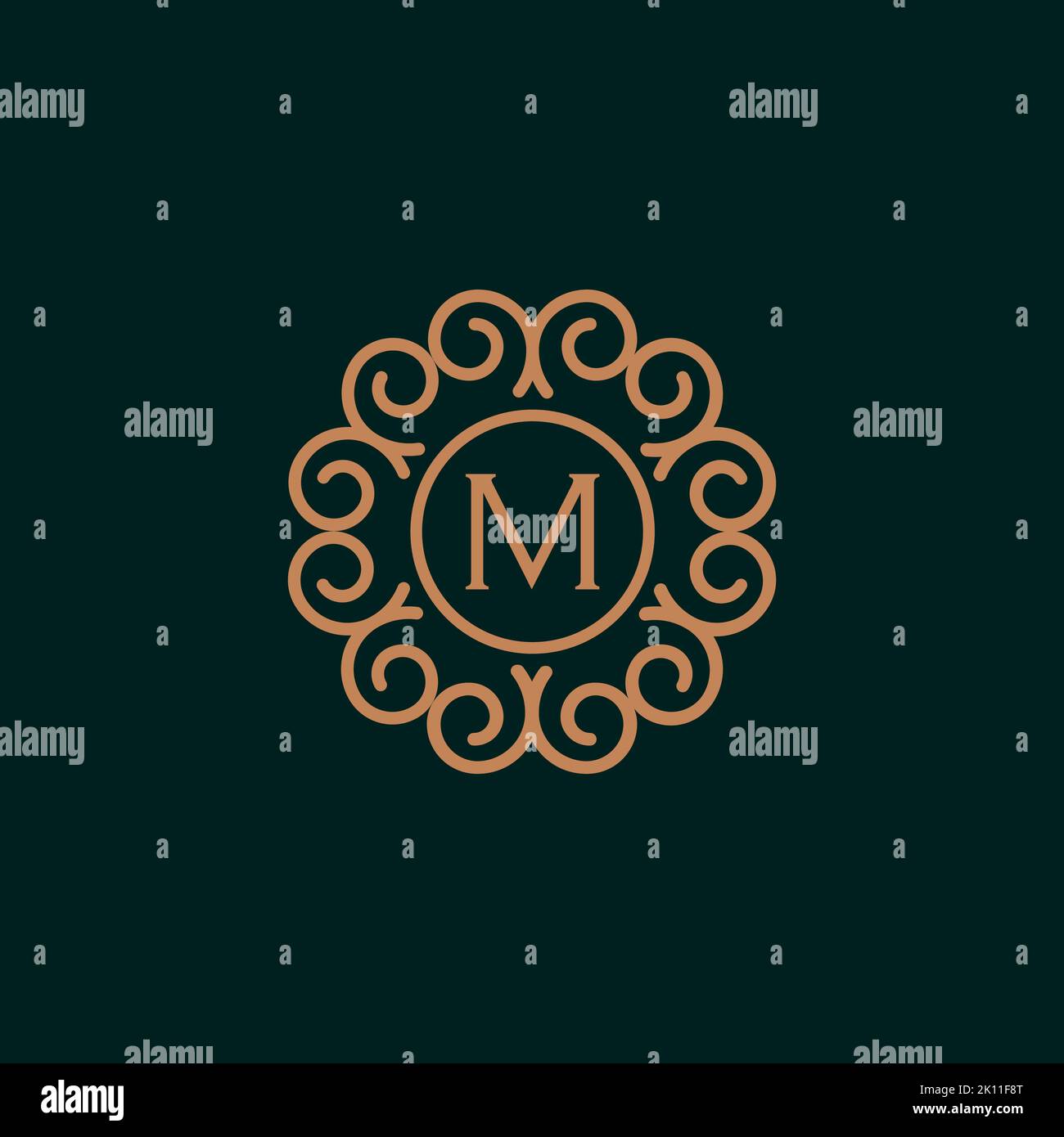Elegante Designvorlage für das Monogramm Letter M-Logo Stock Vektor