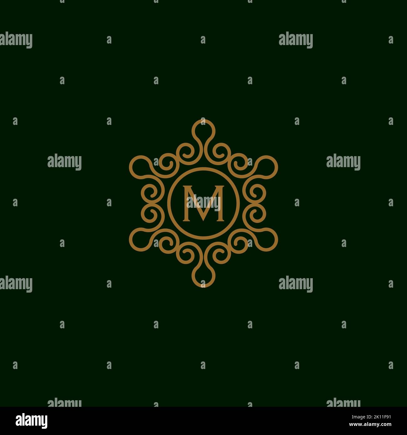 Elegante Designvorlage für das Monogramm Letter M-Logo Stock Vektor