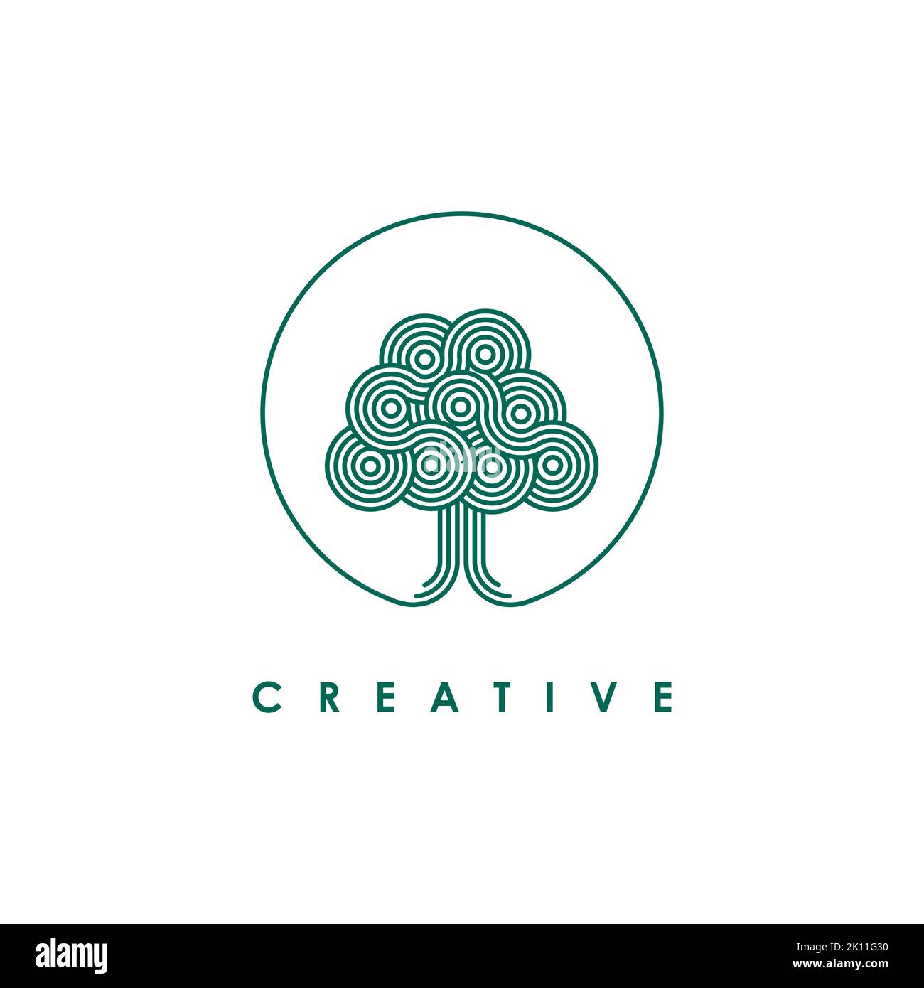 Abstrakte Baum Logo Design Vektor Vorlage. Kreative lineare Baum Symbol Inspiration Stock Vektor