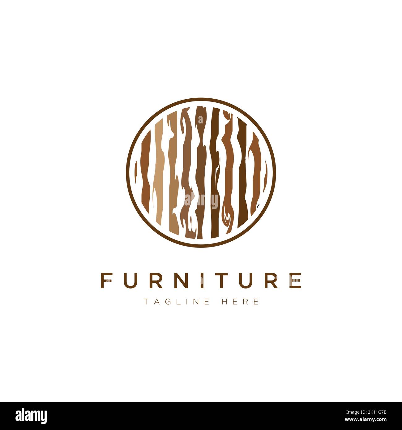 Symbol für Holzstruktur. Möbel-Logo-Design Stock Vektor