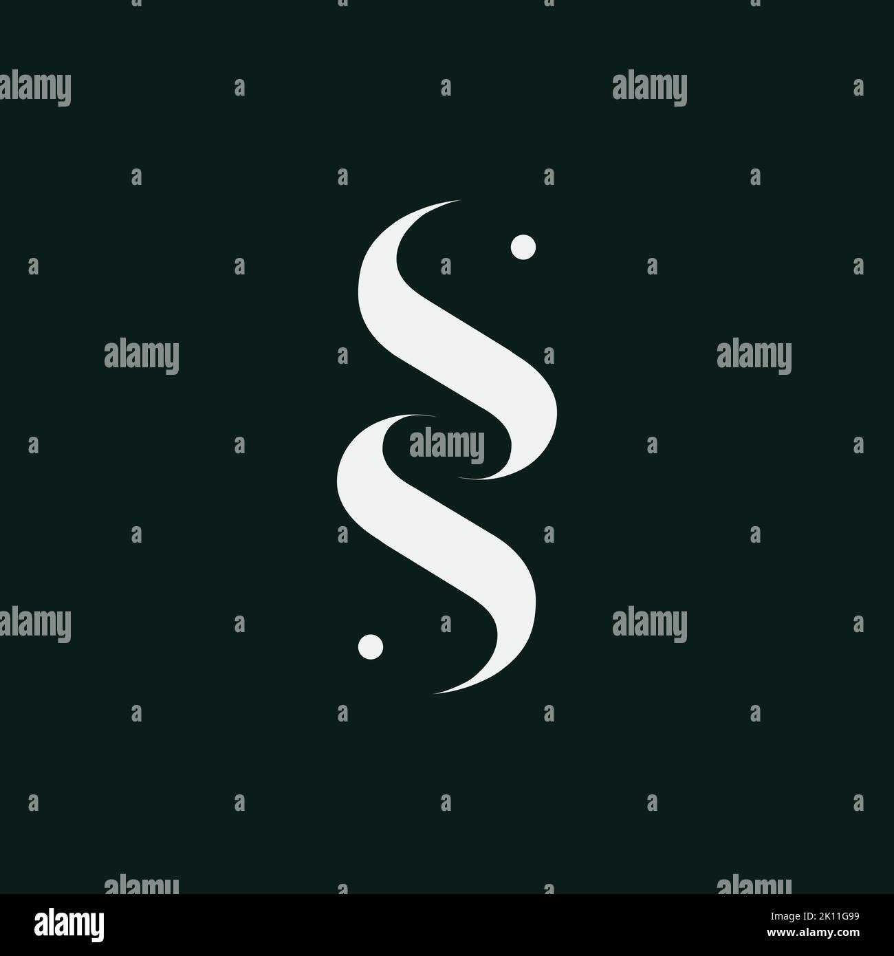 Initialen Buchstabe s, Logo mit ss-Symbol Stock Vektor