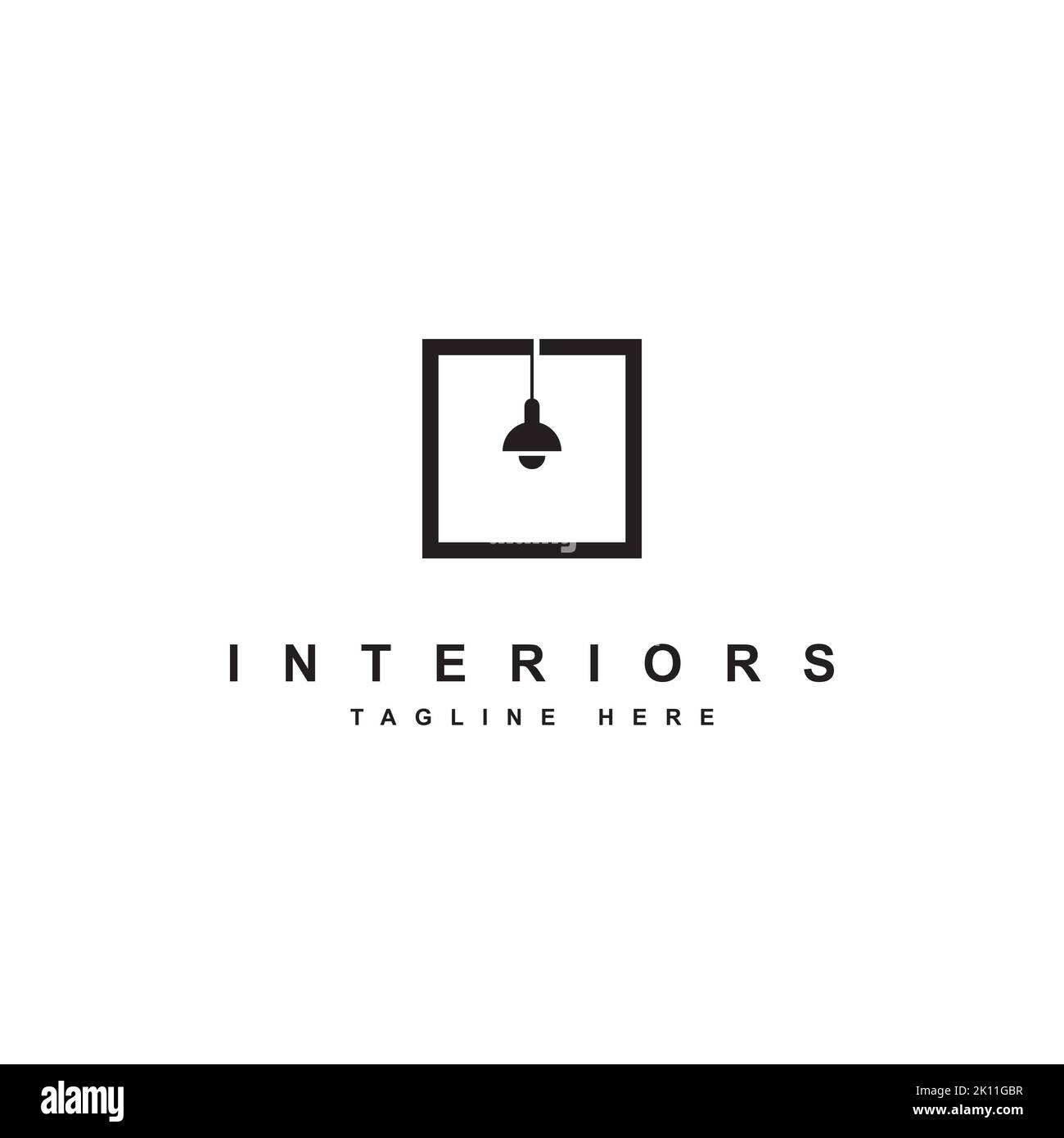 Innenlogo-Design. Symbol der Lampe Vektor-Vorlage Stock Vektor