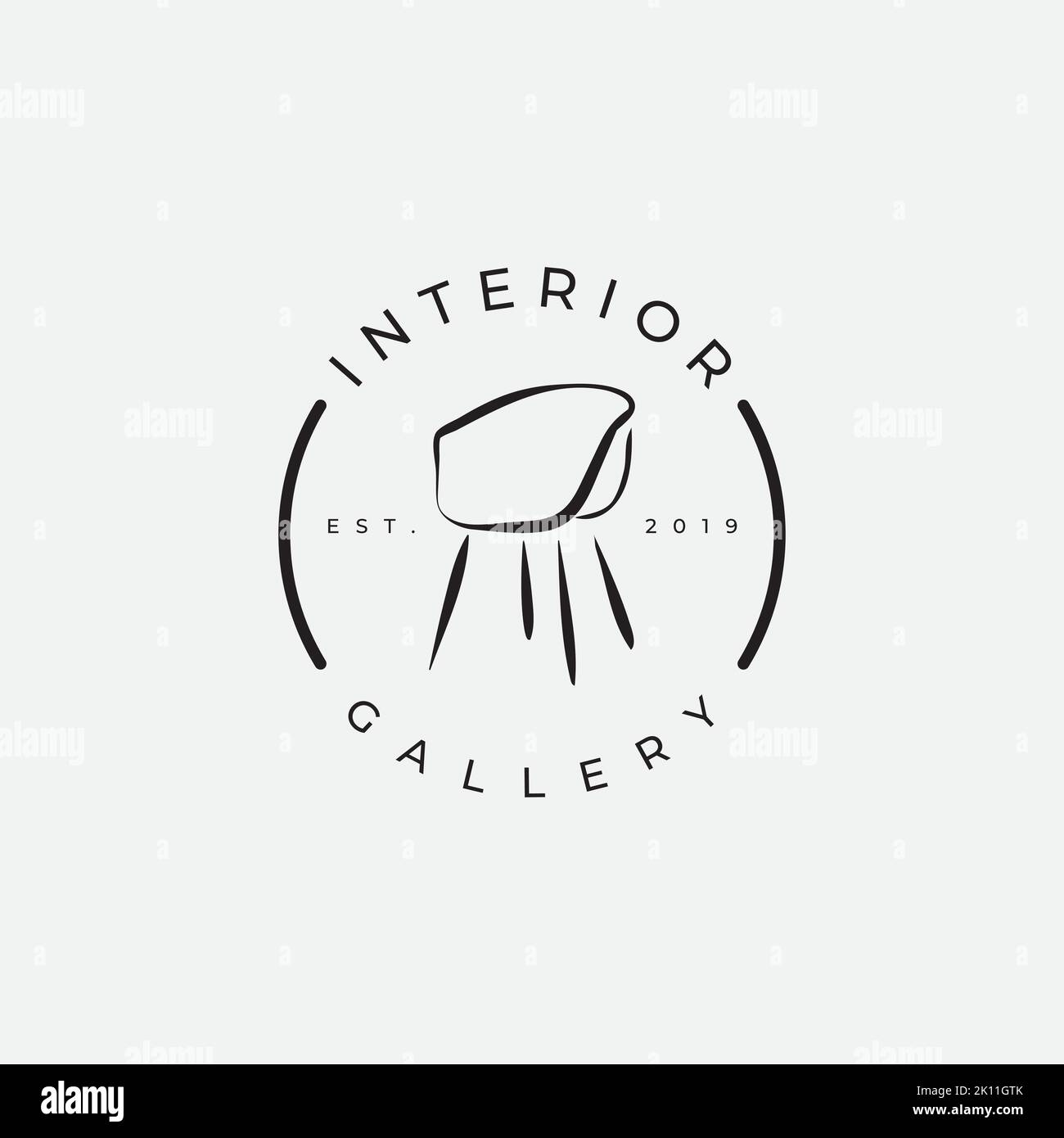 Startseite Möbel Logo Design Vorlage. Möbel Logo Design Inspiration. Möbel Ikone Unternehmen Stock Vektor