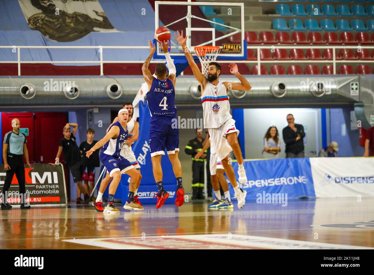 14. September 2022: Während der Basket Maschile Supercoppa Serie A2 Italyana - NPC Rieti vs Fortitudo Bologna Stockfoto