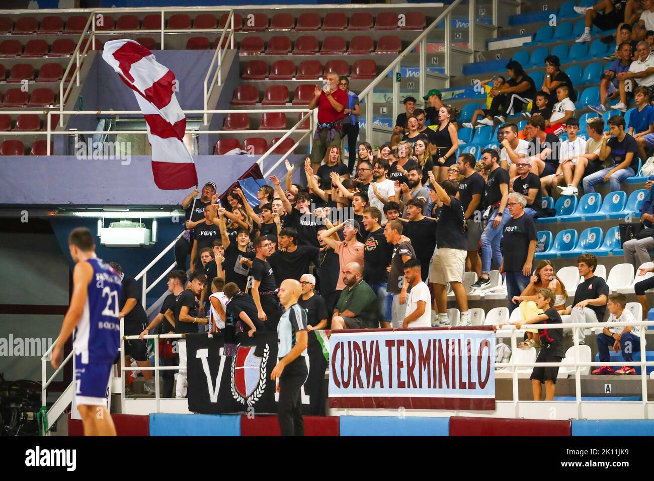 14. September 2022: Während der Basket Maschile Supercoppa Serie A2 Italyana - NPC Rieti vs Fortitudo Bologna Stockfoto