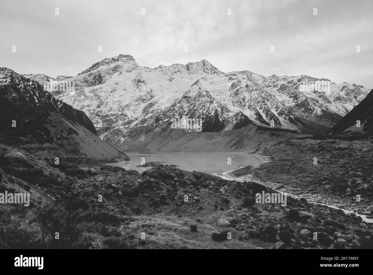 Neuseeland Mount Cook. Hooker Valley Track. Stockfoto