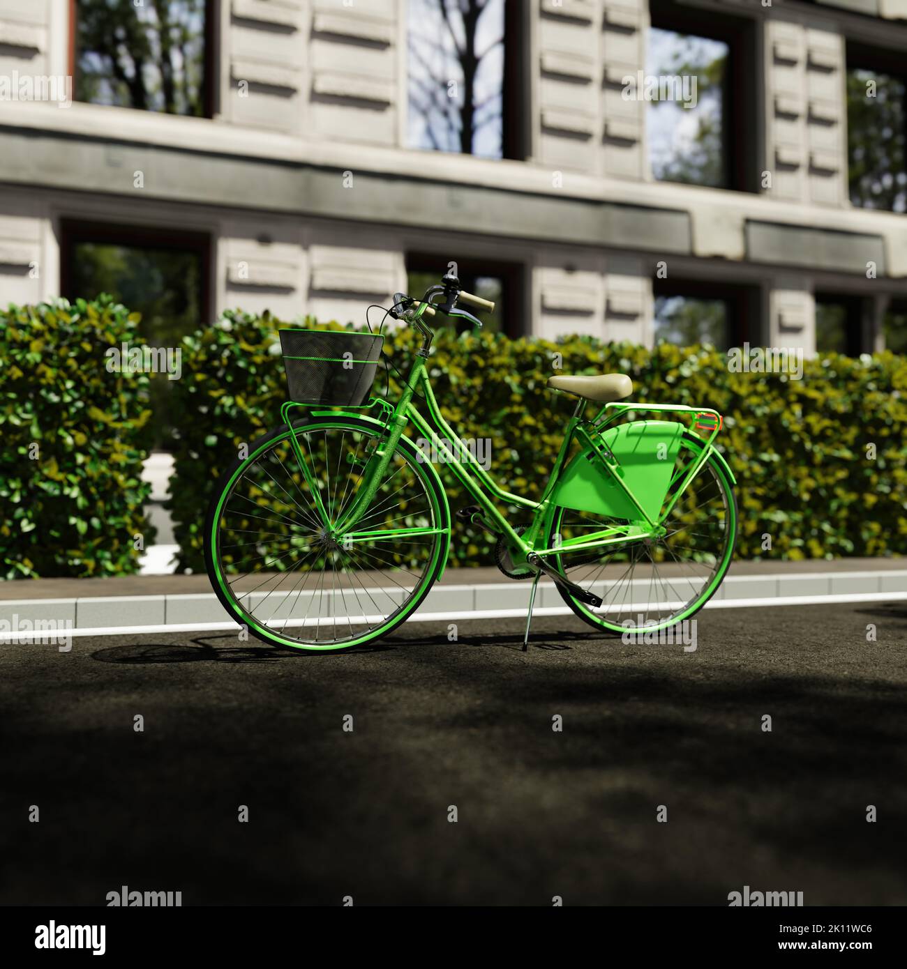 3D Illustration Hintergrund für Werbung und Wallpaper in der Festival- und Car Free Day-Szene. 3D Rendering im dekorativen Konzept. Stockfoto