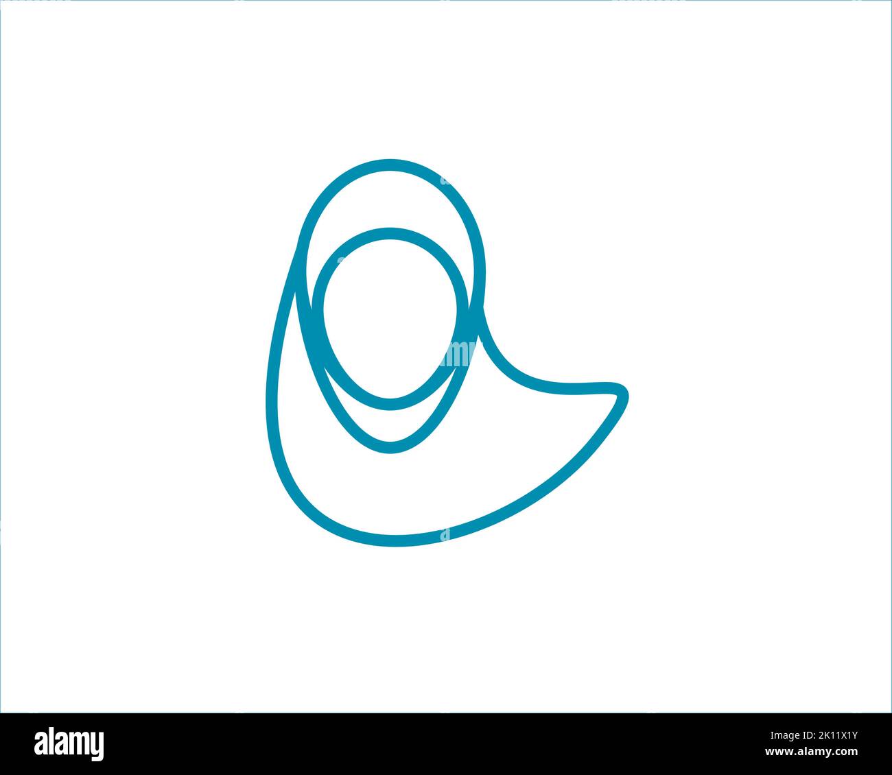 Einfache Hijab Frau Mädchen Logo Stock Vektor