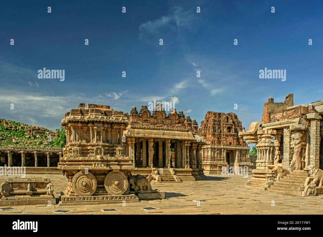 UNESCO-Weltkulturerbe; Hampi Vijayanagara(13361726 A.D.-Dist-Bellary State Karnataka-INDIA Shri Vijaya Vitthala Temple 15.C/HINDU Stockfoto