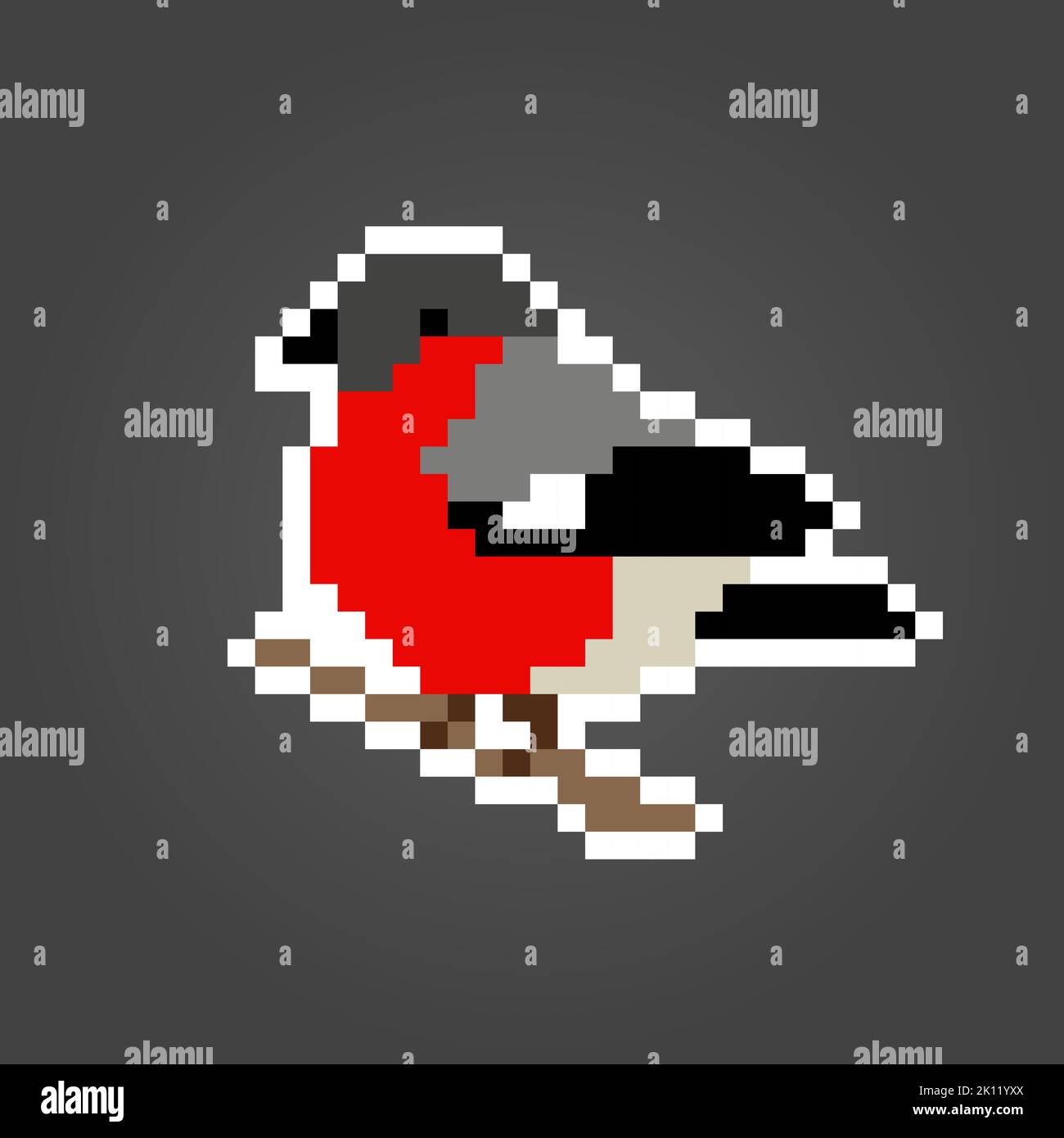 Pixel 8-Bit-Vogel. Tierische Spielelemente in Vektorgrafik. Stock Vektor