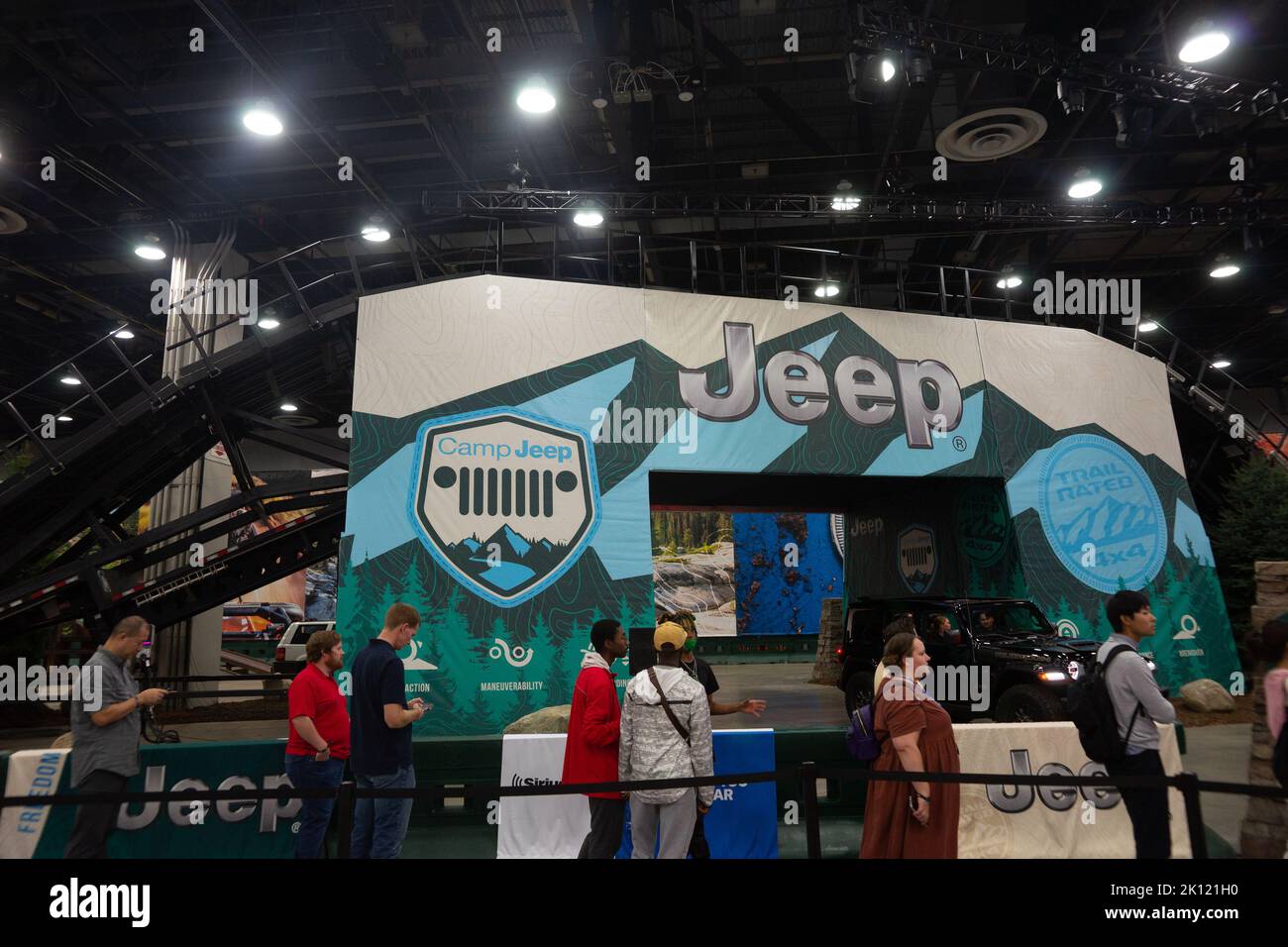 14. August 2022, Detroit, Michigan, USA: JEEP ist auf der Detroit Auto Show 2022 zu sehen (Foto: © Alexis Doty/ZUMA Press Wire) Stockfoto