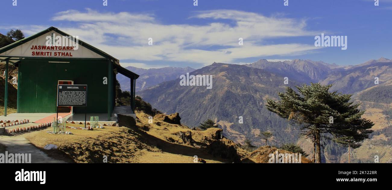 Tawang, Arunachal Pradesh, Indien -10.. November 2020: Jaswant garh war Memorial, ein Symbol der indischen Armeen Tahra und zu Ehren von Jaswant Singh Stockfoto