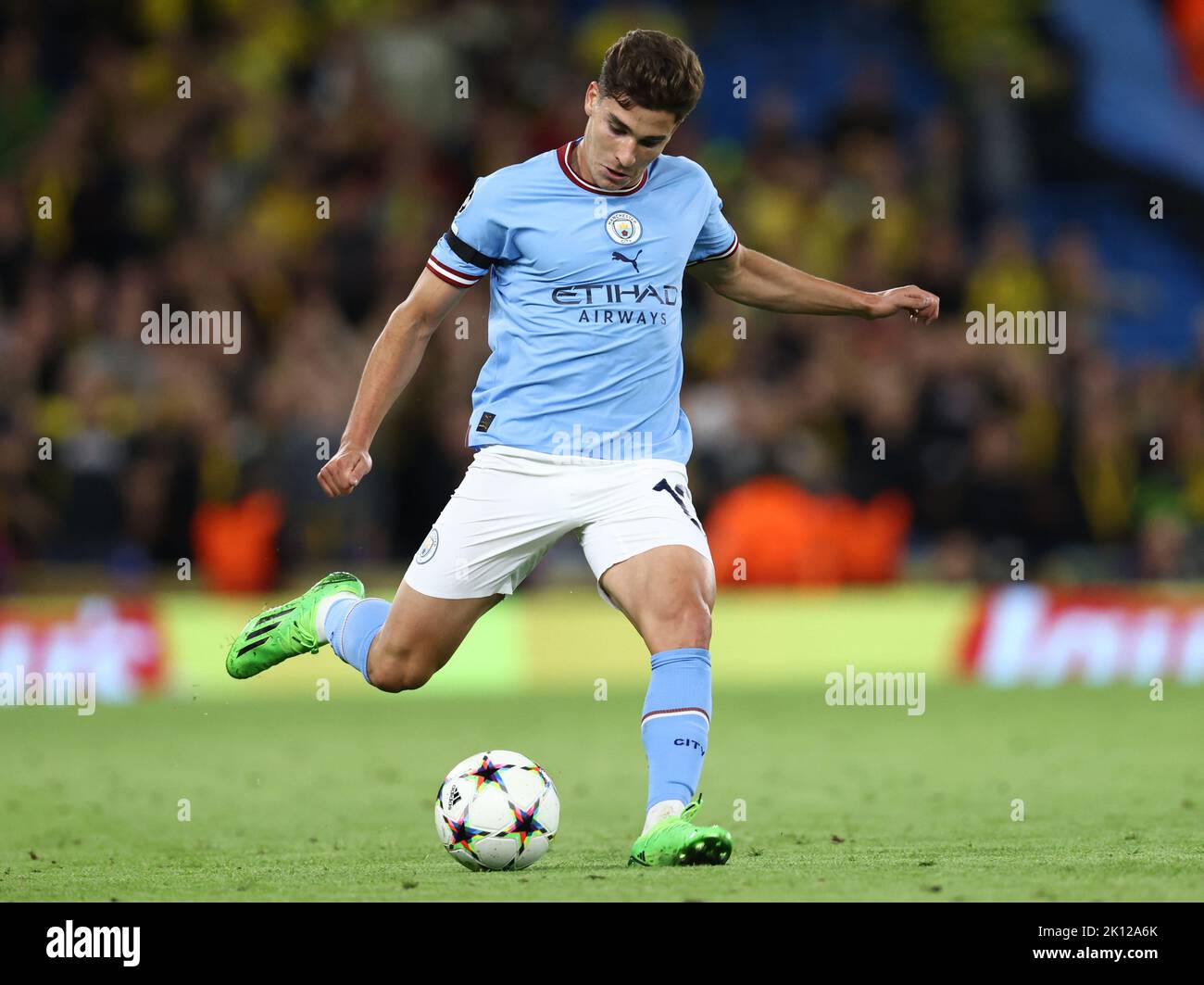 Manchester, Großbritannien. 14. September 2022. Julian Alvarez von Manchester City während des UEFA Champions League-Spiels im Etihad Stadium, Manchester. Bildnachweis sollte lauten: Darren Staples/Sportimage Credit: Sportimage/Alamy Live News Stockfoto