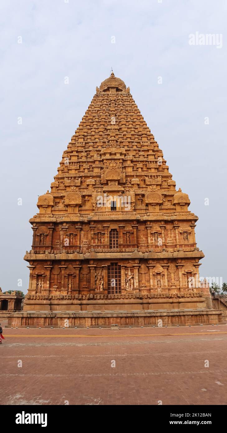 Der schöne Brihadeshwara Tempel, Chola Dynastie Tempel, gewidmet Lord Shiva, Thanjavur, Tamil Nadu, Indien Stockfoto