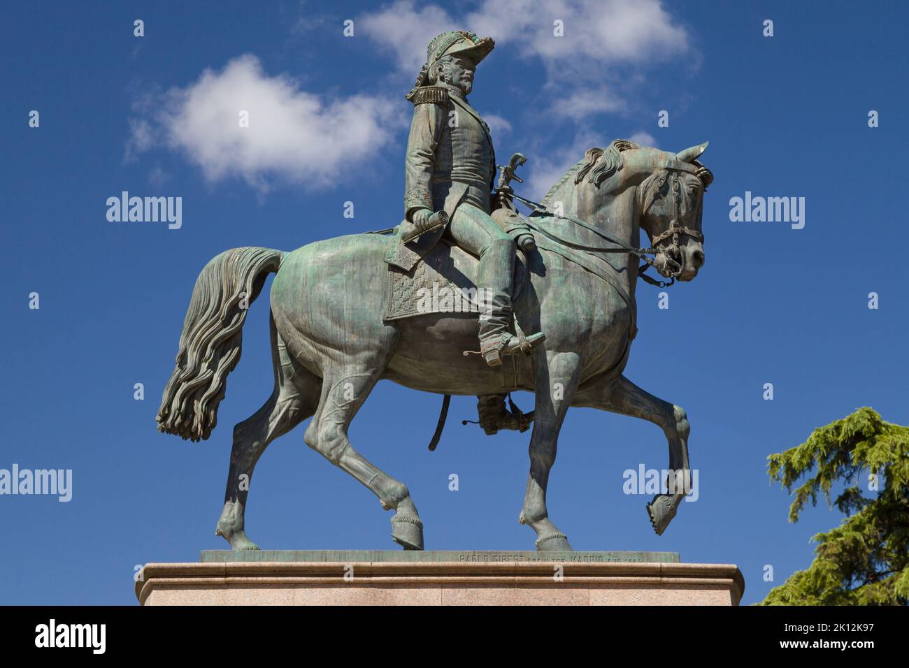 Reiterstandbild des Generals Espartero in Logrono, Spanien. Stockfoto