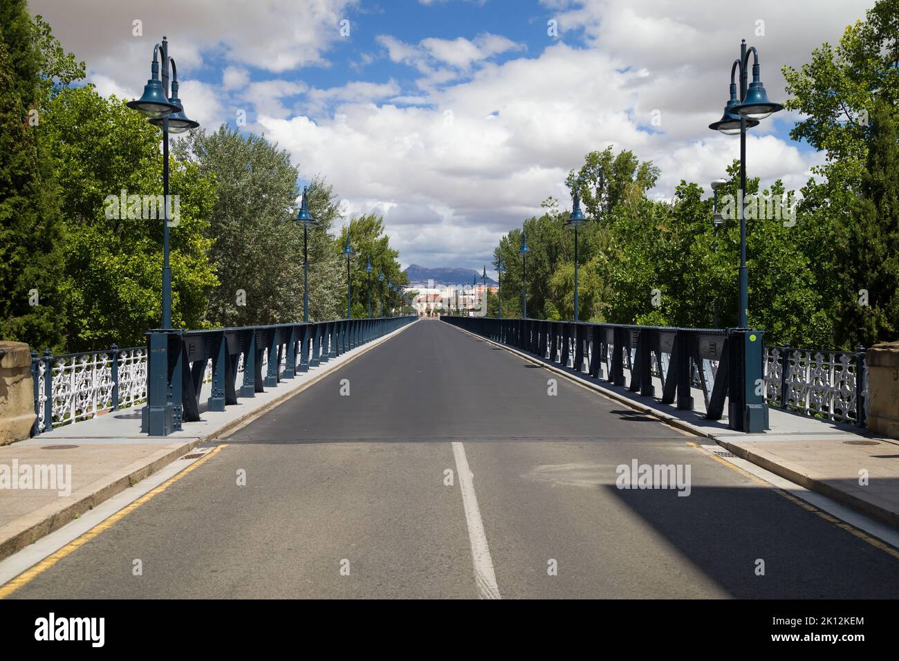 Die Eiserne Brücke von Logrono, Spanien. Stockfoto