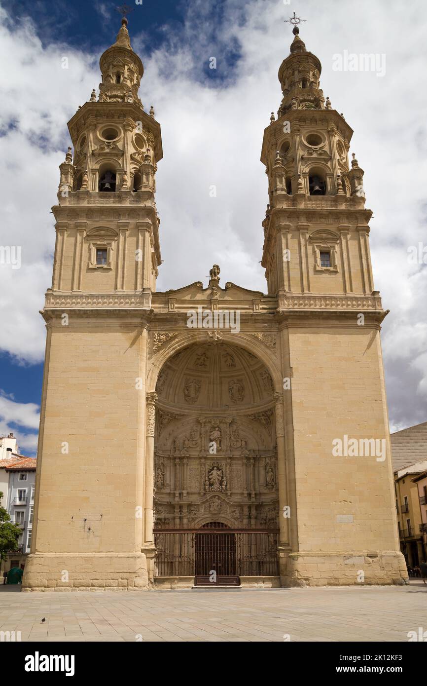 Co-Kathedrale von Santa Maria de la Redonda in Logrono, Spanien. Stockfoto