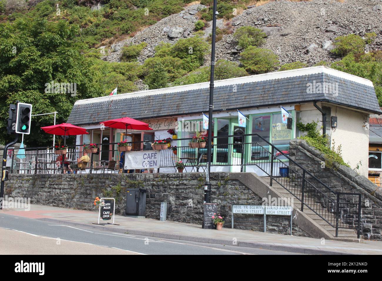 Die Ffestiniog und die Welsh Highland Railway fahren 40 Meilen durch den Snowdonia National Park Stockfoto