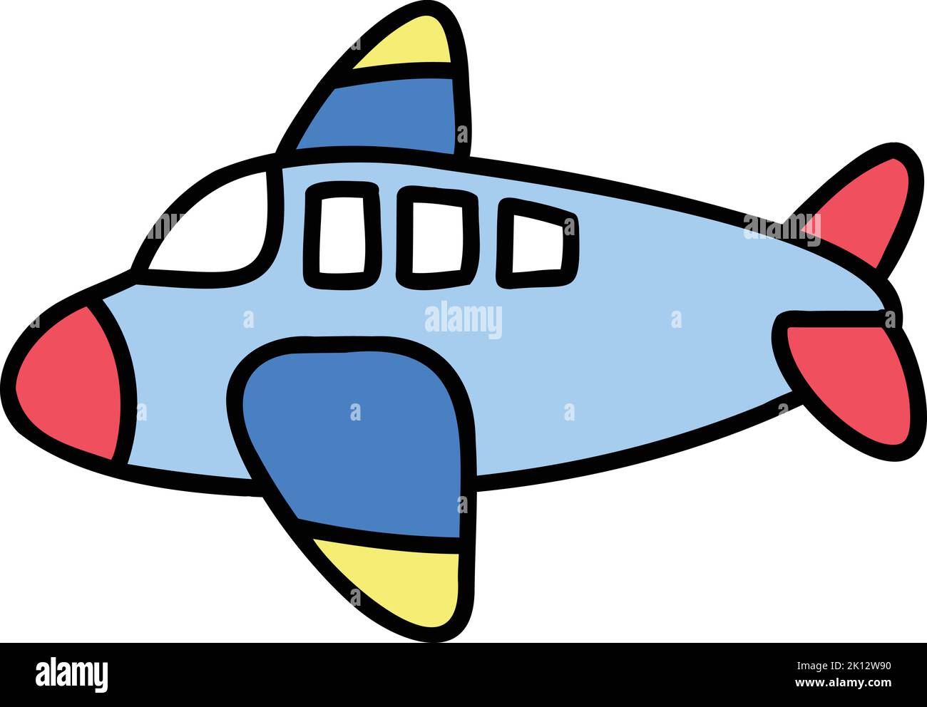 Handgezeichnete Flugzeug-Illustration isoliert auf Hintergrund Stock Vektor