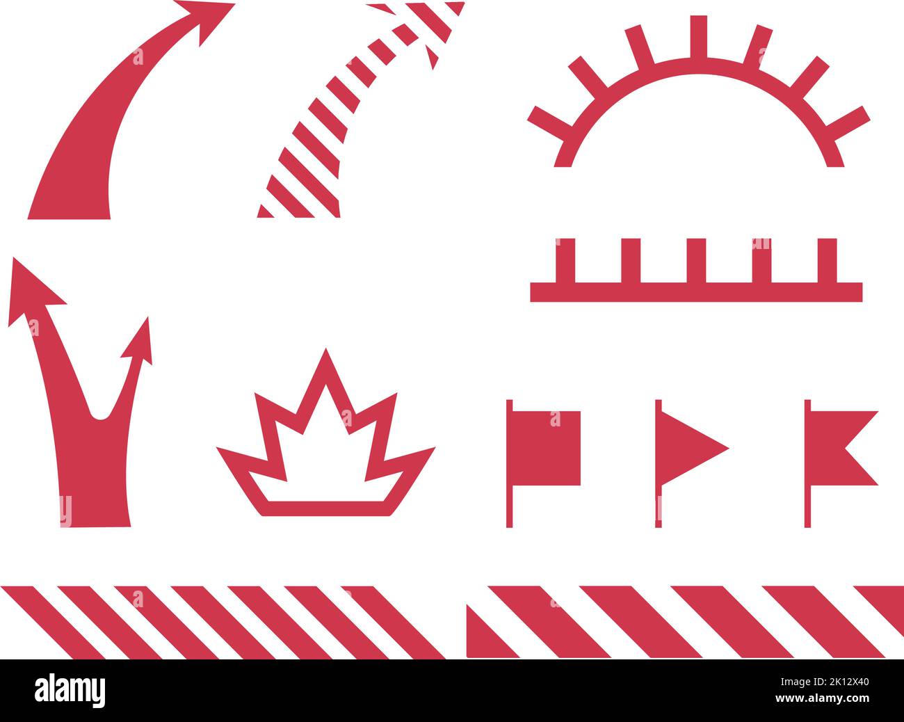 Kriegssymbole gesetzt. Militärische Strategiesymbole Stock Vektor