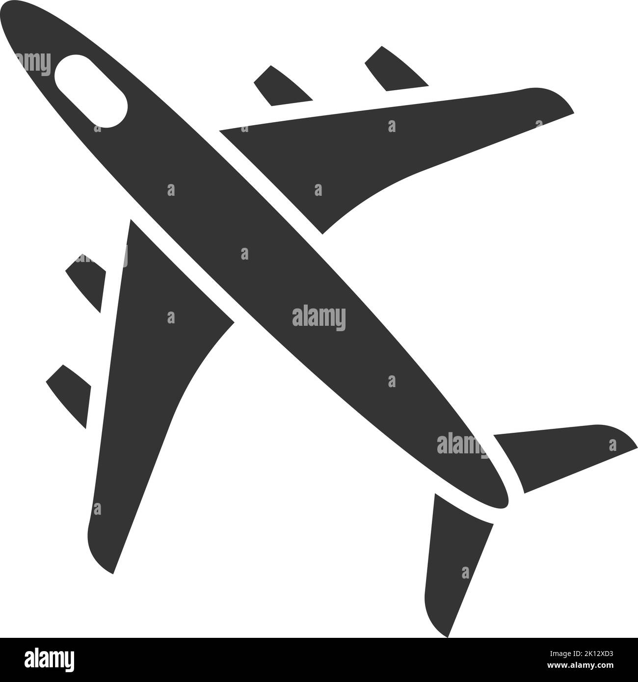 Flugzeugsymbol. Schwarzes Luftkraftsymbol. Flugschild Stock Vektor