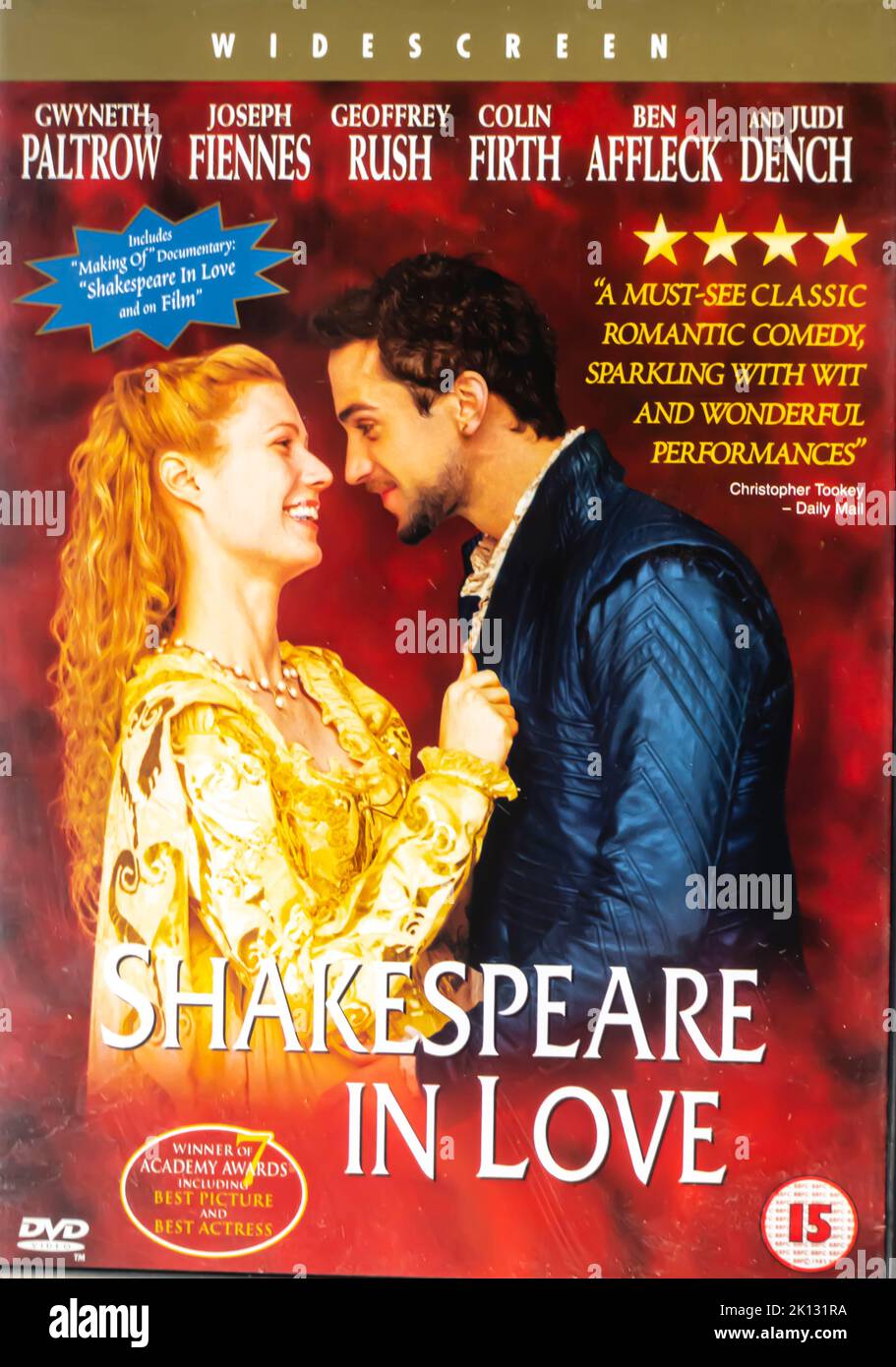 Shakespeare in Love 1998 ‧ Regie: John Madden. DVD-Hülle Stockfoto