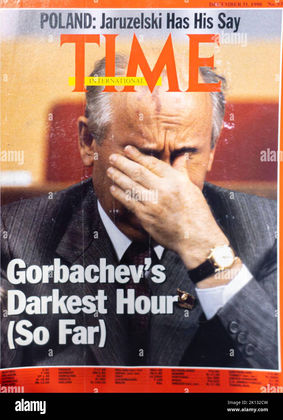 TIME Magazine - Cover der Gorbatschow-UdSSR. 31. Dezember 1990 Stockfoto