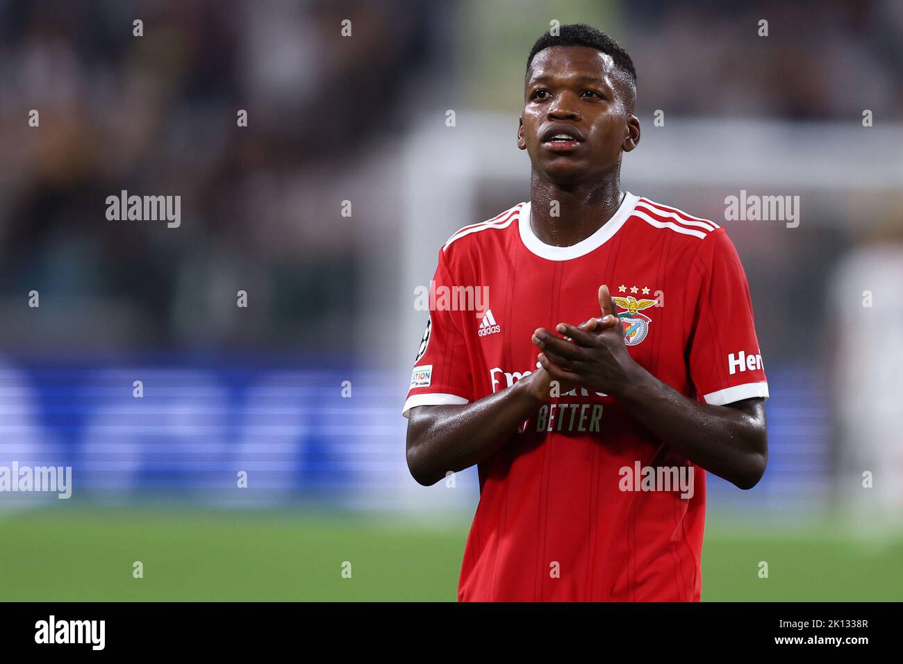 Florentino Luis von SL Benfica feiert das Spiel der UEFA Champions League Gruppe H zwischen Juventus FC und SL Benfica am 14. September 2022 in Turin, Italien. Stockfoto