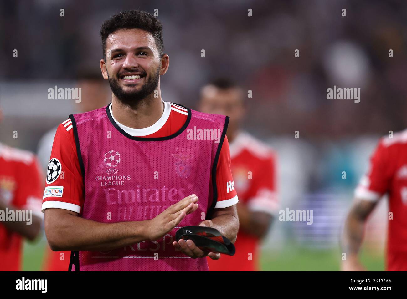Goncalo Ramos von SL Benfica feiert das Spiel der UEFA Champions League Gruppe H zwischen Juventus FC und SL Benfica am 14. September 2022 in Turin, Italien. Stockfoto
