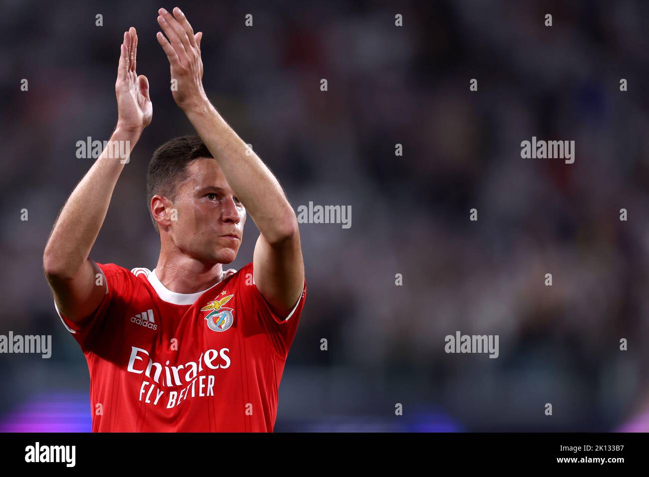 Julian Draxler von SL Benfica feiert das Spiel der UEFA Champions League Gruppe H zwischen Juventus FC und SL Benfica am 14. September 2022 im Allianz Stadium in Turin, Italien. Stockfoto