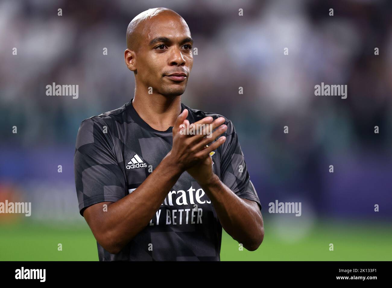 Joao Mario von SL Benfica beim Aufwärmen vor dem UEFA Champions League-Spiel der Gruppe H zwischen Juventus FC und SL Benfica am 14. September 2022 im Allianz Stadium in Turin, Italien. Stockfoto