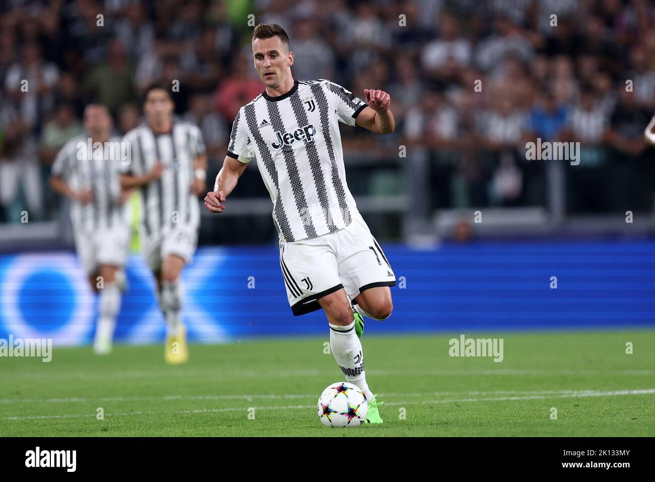 Arkadiusz Milik vom FC Juventus im Einsatz während des UEFA Champions League Group H-Spiels zwischen dem FC Juventus und SL Benfica am 14. September 2022 im Allianz Stadium in Turin, Italien. Stockfoto