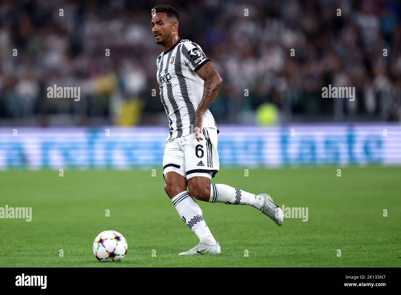 Danilo Luiz da Silva vom FC Juventus im Einsatz beim UEFA Champions League Group H-Spiel zwischen dem FC Juventus und SL Benfica am 14. September 2022 in Turin, Italien. Stockfoto