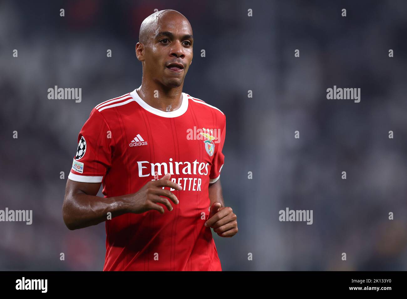 Joao Mario von SL Benfica schaut während des UEFA Champions League Gruppe H Spiels zwischen Juventus FC und SL Benfica am 14. September 2022 in Turin, Italien, auf. Stockfoto