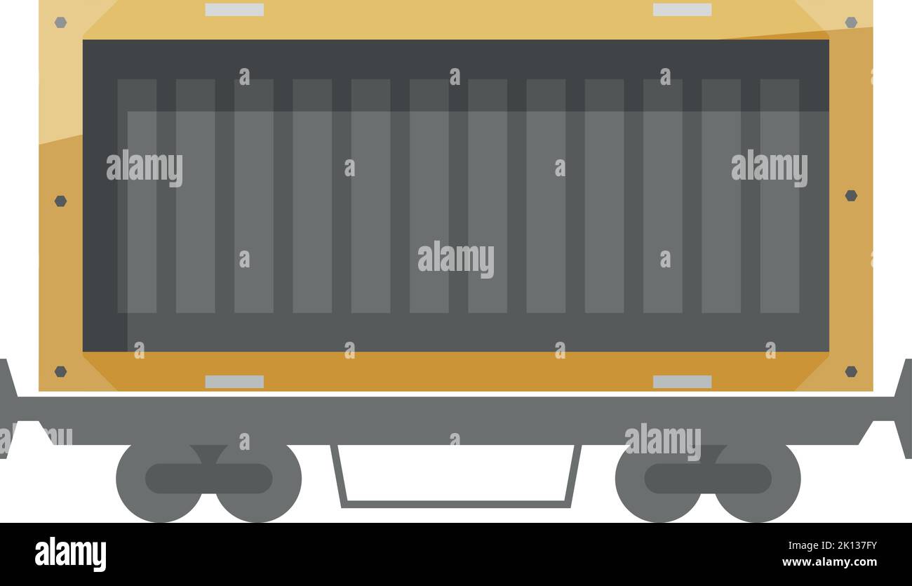 Symbol für Güterwagen. Symbol für den Güterbahnverkehr Stock Vektor