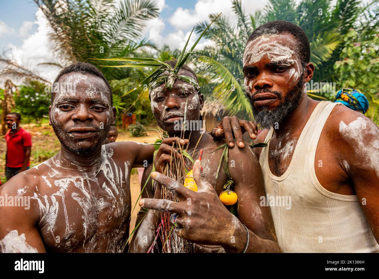 Pygmäenkrieger, Kisangani, Demokratische Republik Kongo, Afrika Stockfoto