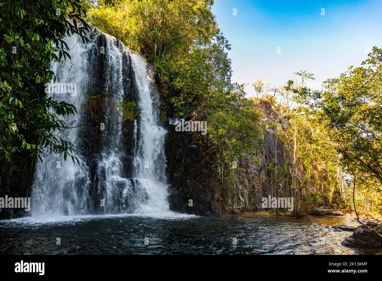 Ntumba Chushi Falls (Ntumbachushi Falls) am Ngona River, Nord-Sambia, Afrika Stockfoto