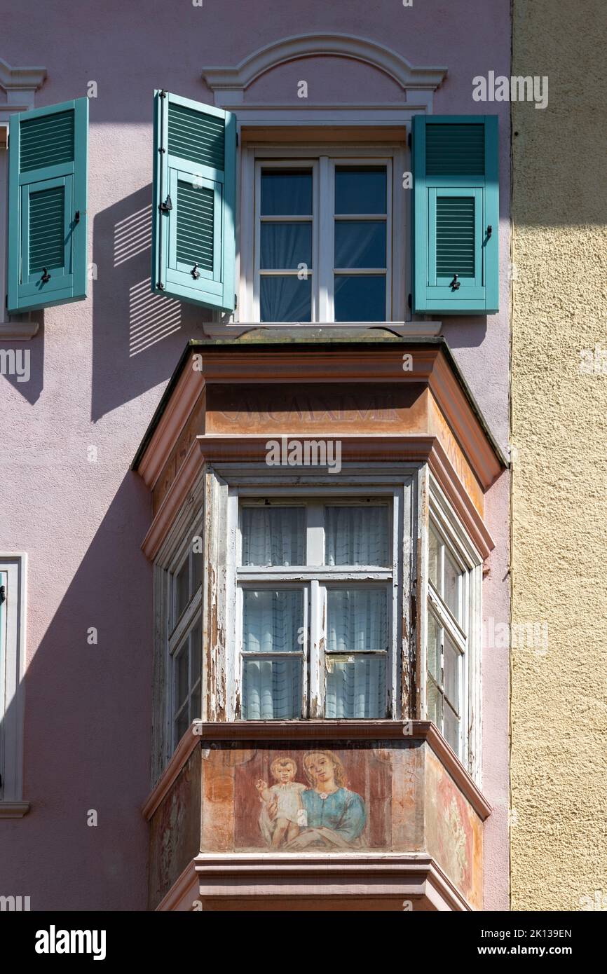 Typische Häuser in der Altstadt von Bozen, Bozen, Südtirol, Südtirol, Italien, Europa Stockfoto