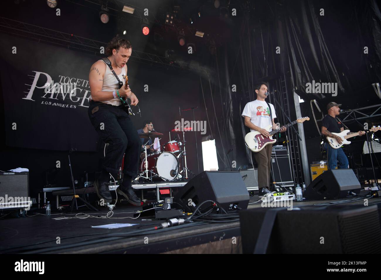Kalifornische Band, zusammen Pangea live beim Tempelhof Sounds Festival in Berlin, Deutschland Stockfoto