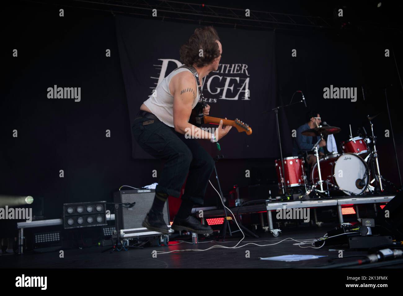 Kalifornische Band, zusammen Pangea live beim Tempelhof Sounds Festival in Berlin, Deutschland Stockfoto