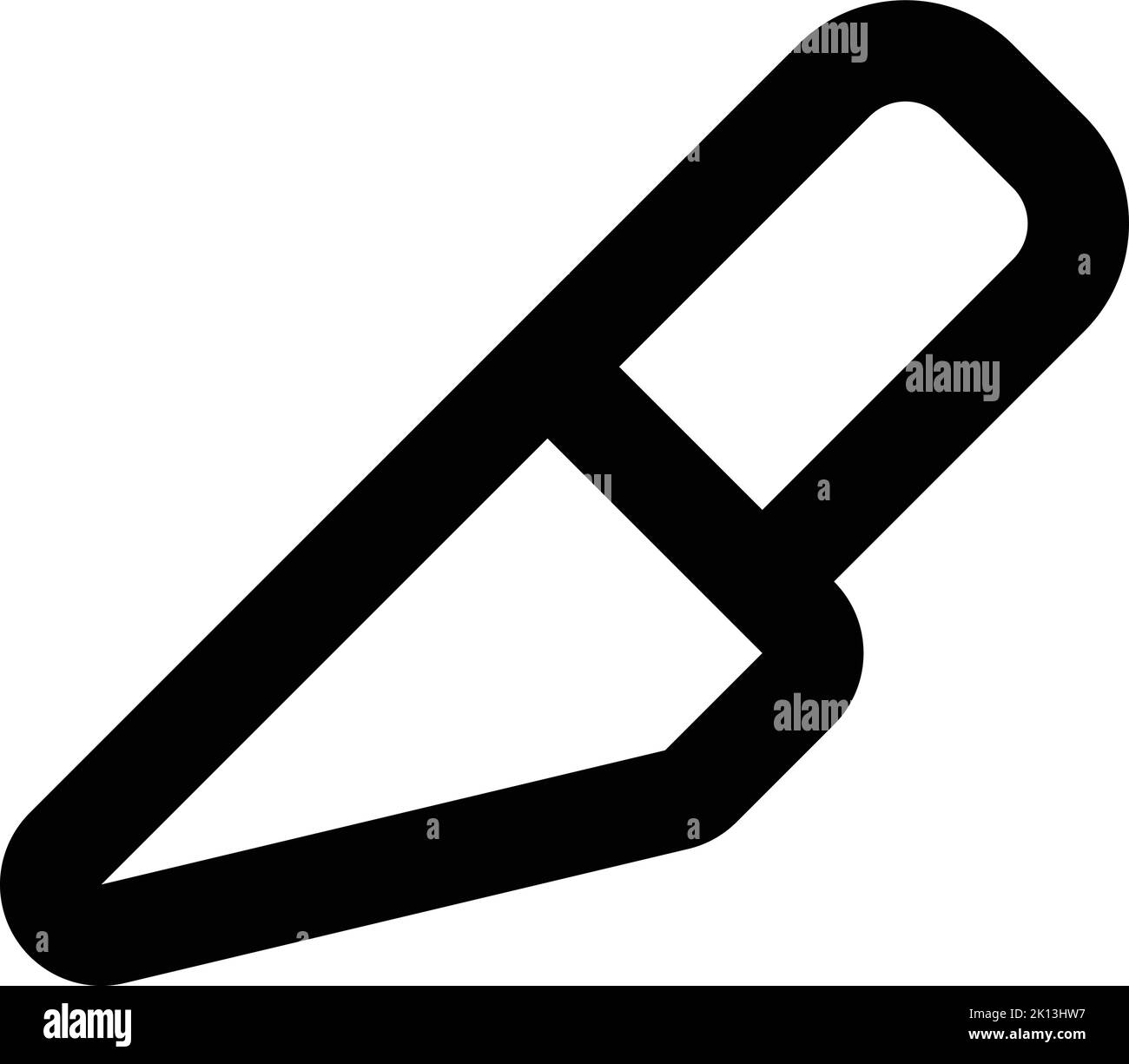 Ein einfacher digitaler Schwarz-Weiß-Vektor des Umrisses eines Messers Stock Vektor