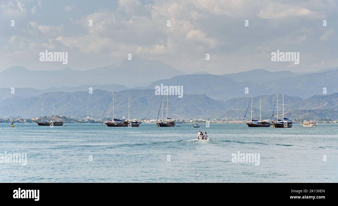 Der Blick auf den Straßenrand in Fetchie, Türkei Stockfoto