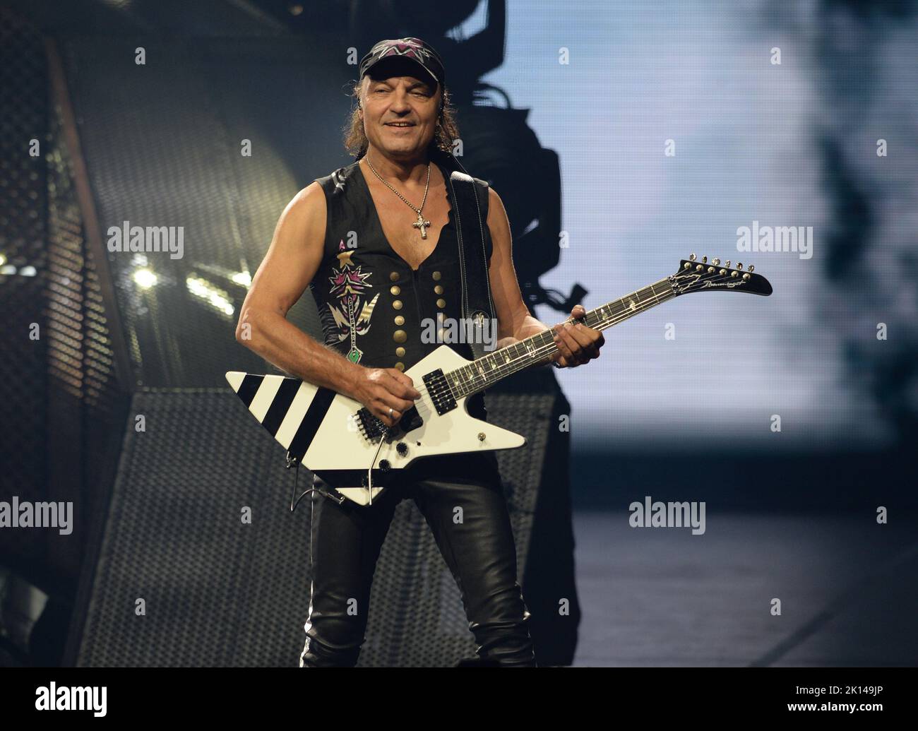 Hollywood, Florida, USA. 12. September 2022. Matthias Jabs von Scorpions tritt während der „Rock Believer“ North America Tour bei Hard Rock Live auf, die am 12. September 2022 im Seminole Hard Rock Hotel & Casino in Hollywood, Florida, stattfindet. Kredit: Mpi04/Media Punch/Alamy Live Nachrichten Stockfoto