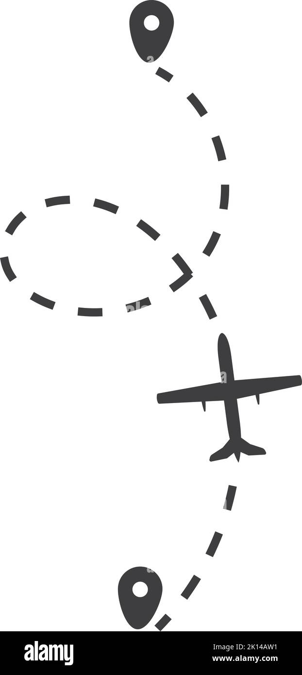 Flugstrecke. Gestrichelte Linien des Flugwegs Stock Vektor