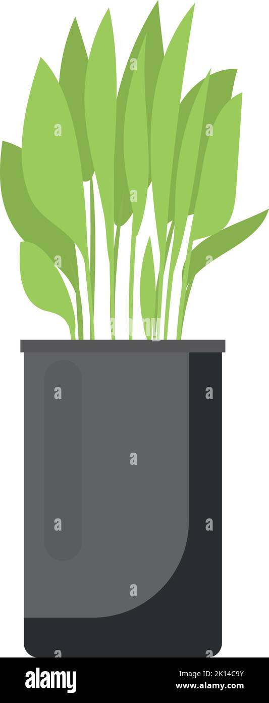 Grüne Pflanze im Topf. Symbol für Blumenschmuck im Innenbereich Stock Vektor