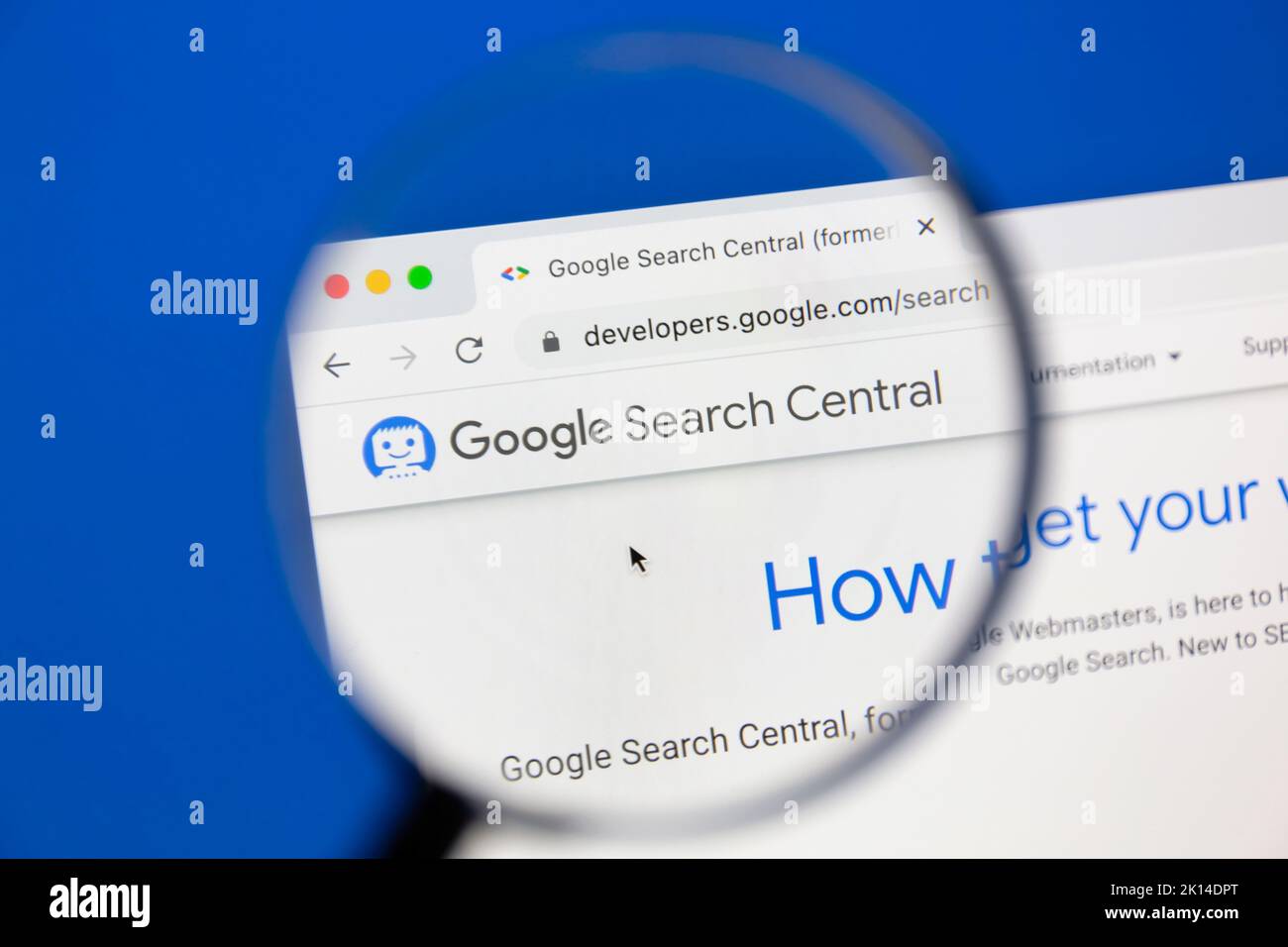 Ostersund, Schweden - 20. Juni 2022: Google Search Central Website. Google Search Central ist früher Google Webmasters. Stockfoto