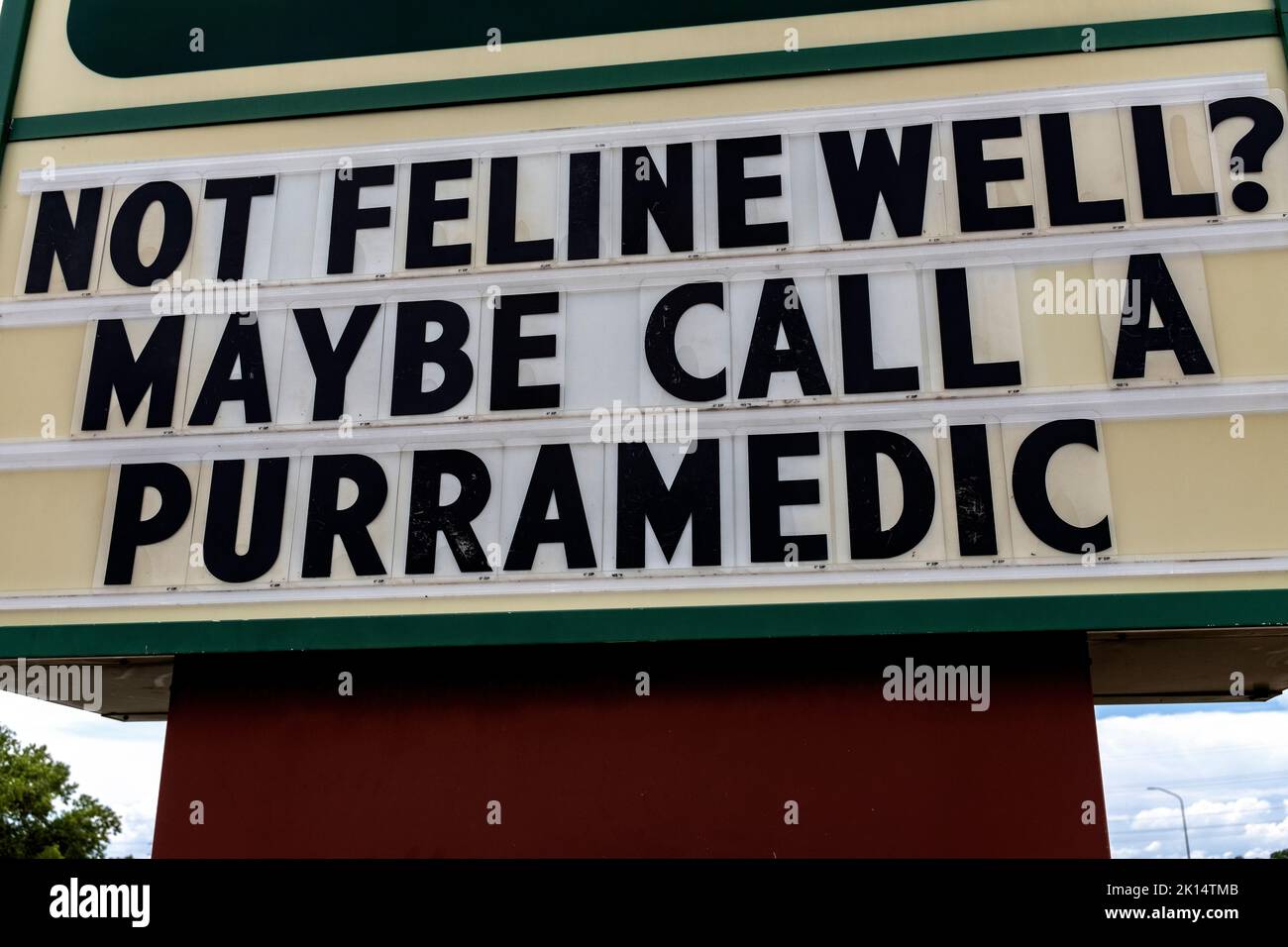 Außenschild für das Tierkrankenhaus Rio Bravo, Albuquerque, New Mexico Stockfoto