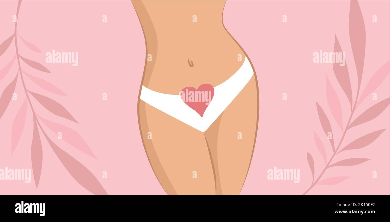 Weibliche Körper Menstruationshygiene Frauen Gesundheit Illustration Stock Vektor