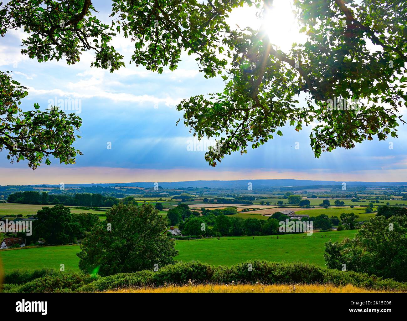 Somerset England Burrow Hill Stockfoto
